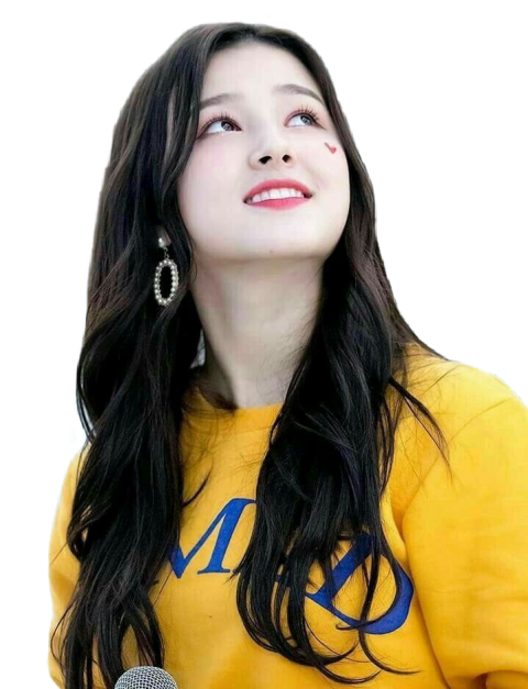 Beautiful asian girl in yellow shirt free png