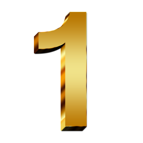 Glitter 1 Number PNG Transparent Background
