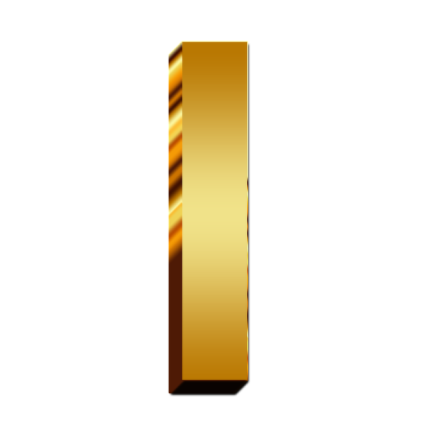 Golden Alphabet Letter I PNG Transparent Image