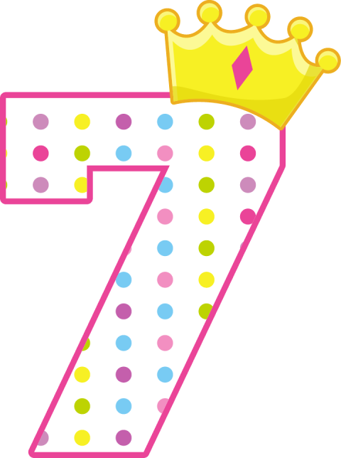Birthday Celebration 7 Number PNG King Image