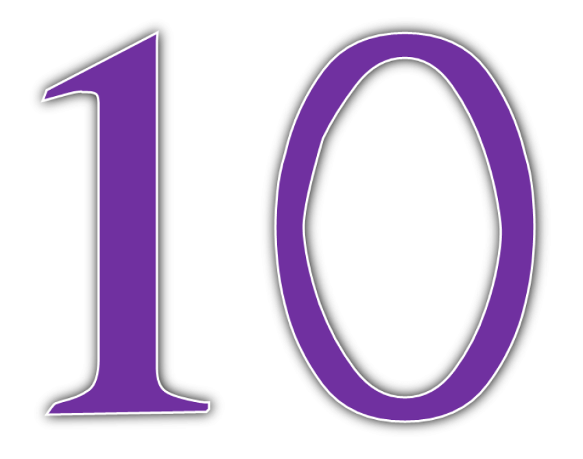 Purple 10 Number PNG Transparent Background Image