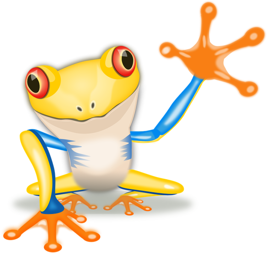 Frog Goodbye Painting PNG Free Download Image