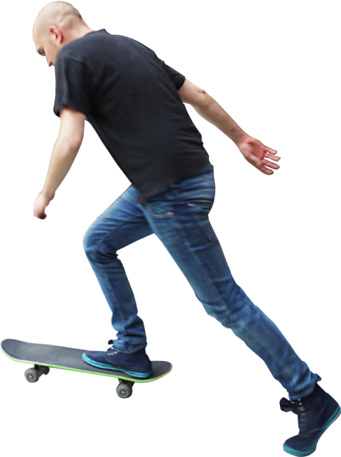 Aesthetic Skateboard On Man PNG Free Picture
