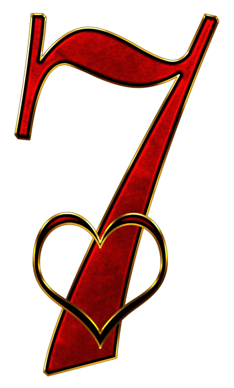 Clipart 7 Number PNG with heart Image