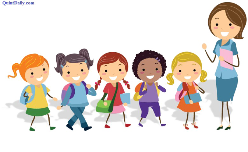 Teacher with Litter Student PNG Sticker Download Free