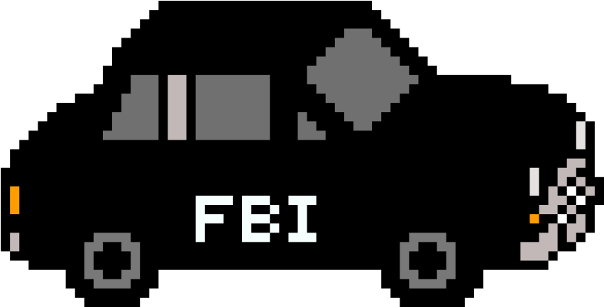 Pixel FBI Car PNG Icon Free Download