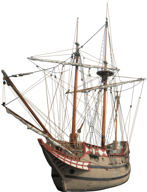 Old Wooden Yacht PNG Ship Image whit White Background