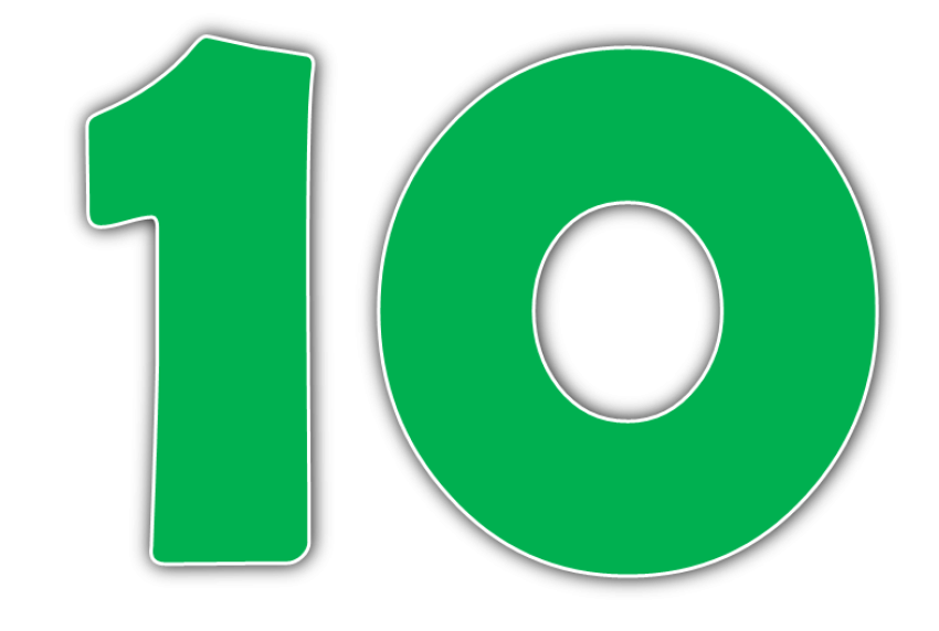 Green Art Of 10 Number PNG Image