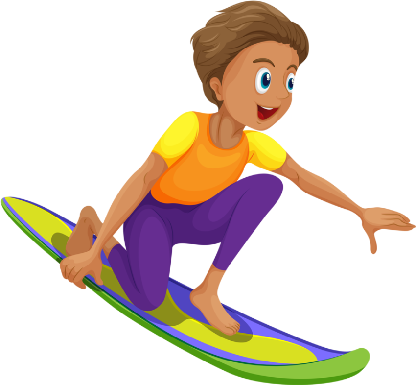 Surfing Girl On Vector PNG Free Sport Image