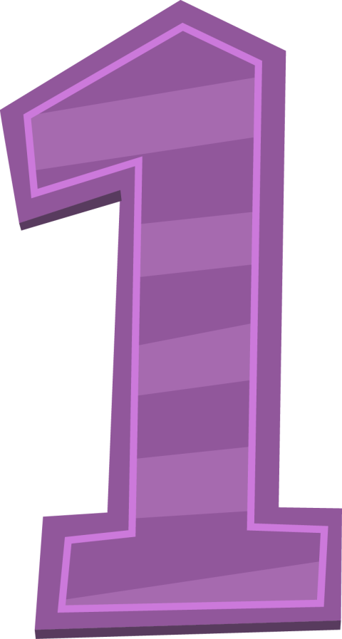 Purple 1 Number PNG Artwork Image