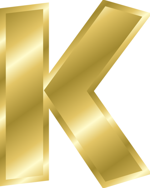 Isolated Gold K Letter PNG Image Free Transparent Background