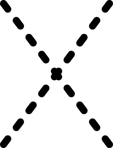 X Letter PNG Trasing Outline Image