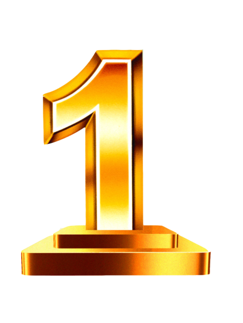 Golden Rank 1 Number PNG Picture