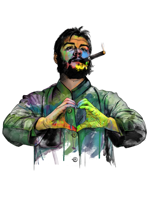 Artistic Che Guevara PNG Picture on White background