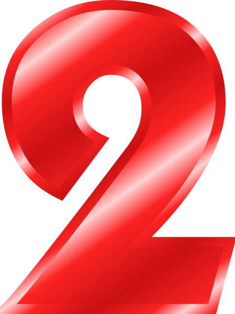 Red 2 Number PNG Free photo