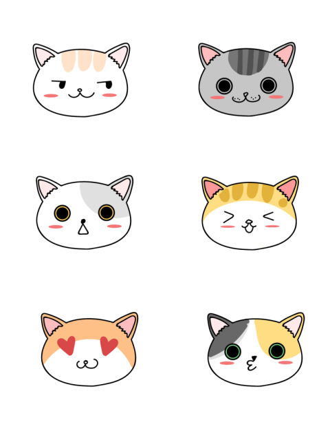 Cartoon cute stick figure cat PNG Free Download