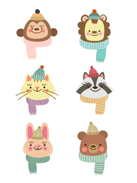 Animal elements cold winter cute PNG Free Download