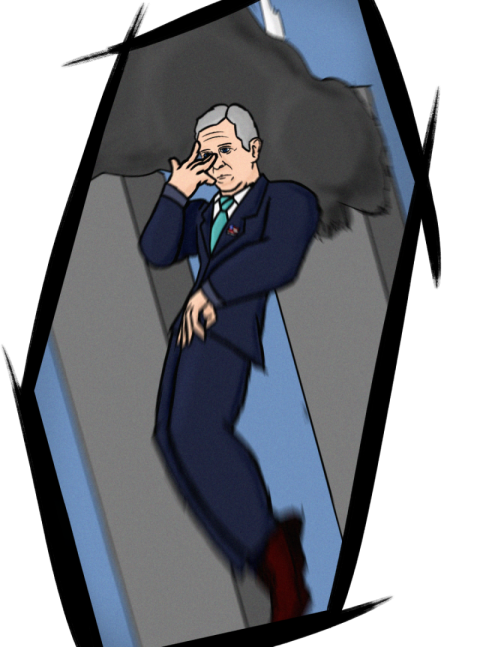 Cartoon On Laydown George Bush PNG Art Free Download