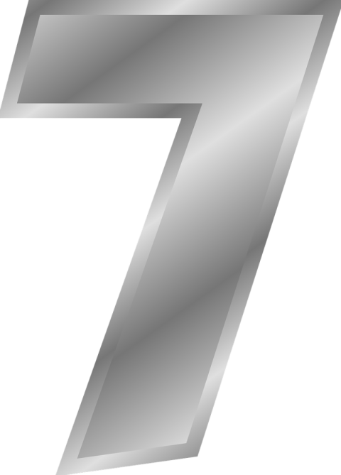 Silver 7 Number PNG Free Image