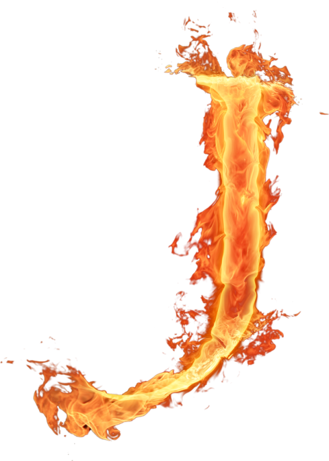 J Letter PNG Fire Image Free Background