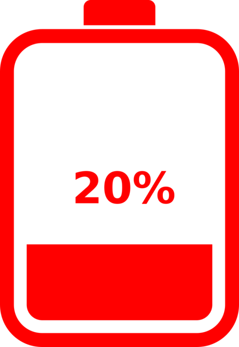 Vector 20% iphone Battery PNG Outline