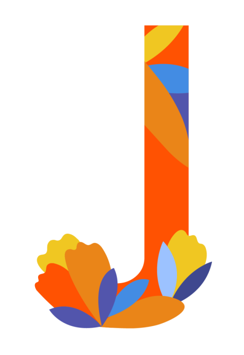 Floral Art Image Of J Letter PNG Free Download