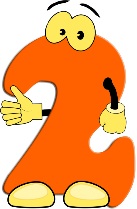 Cartoon 2 Number PNG Image Free Download