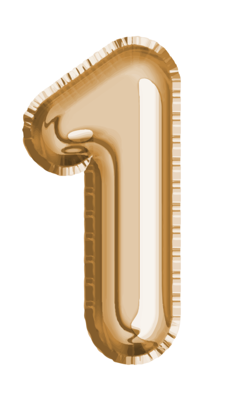 Birthday Balloon 1 Number PNG Image