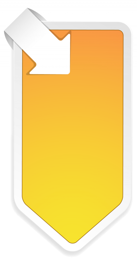 Yellow colour arrow paper tag sign vector graphic design