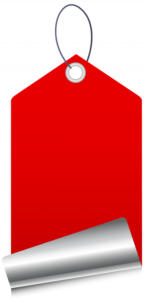 Folding red paper label vector graphic design