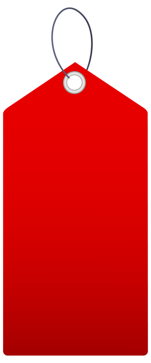 Red tag banner vector graphic design