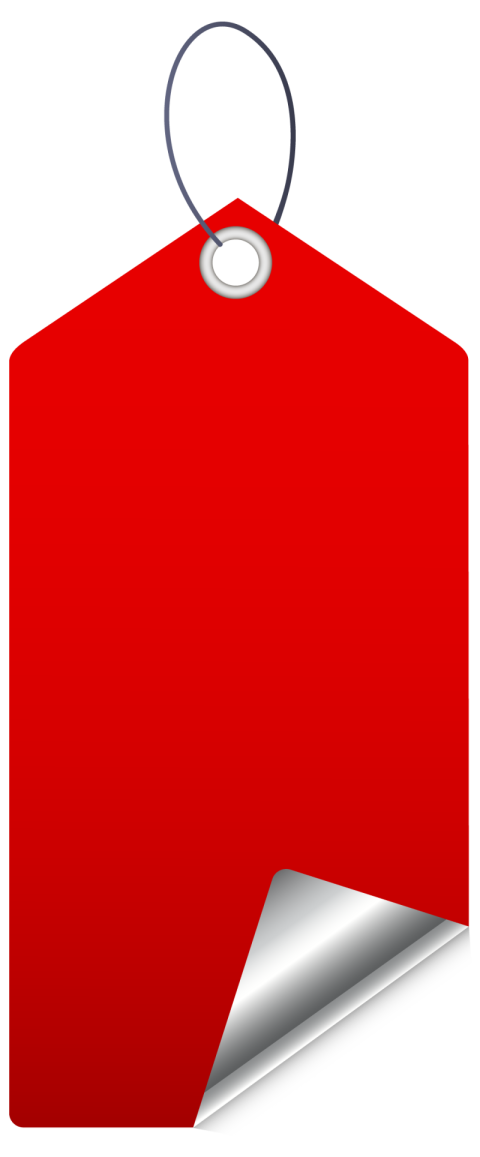 Red label paper vector graphic design
