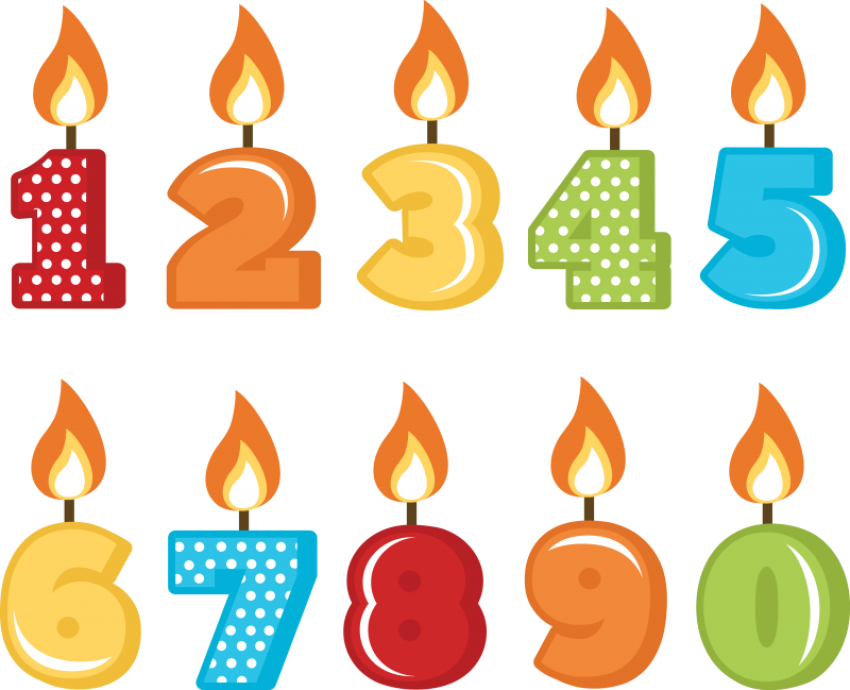 Numbering Candles PNG On Transparent Free