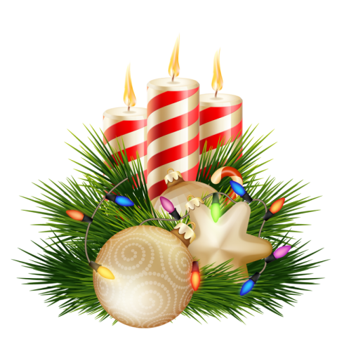 Christmas Decoration Candle PNG Photo Free Download