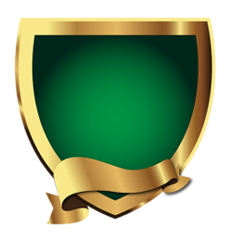 HD Golden Shield with Green Color PNG Image Free Download Transparent