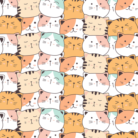 Cute cat hand drawn style PNG Free Download