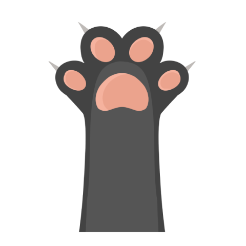 Black cat paw tenderizer Free PNG Download