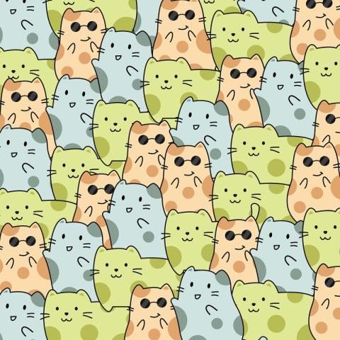 Cute cat background pattern PNG Free Download