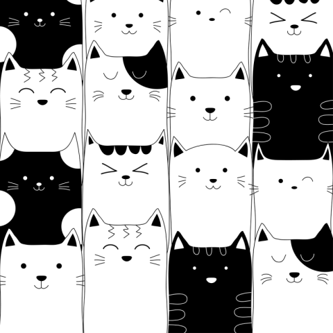 Doodle cute cat hand drawn PNG Download