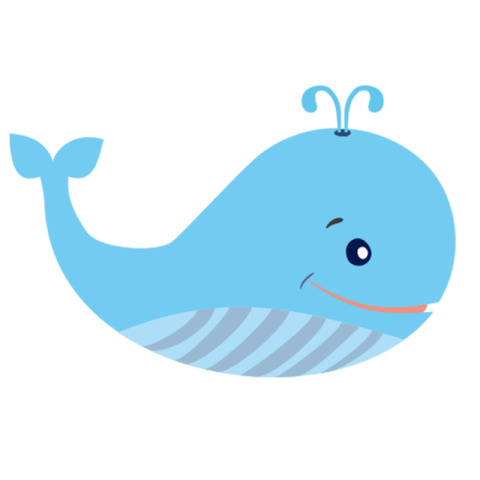 Blue big whale marine life PNG Download