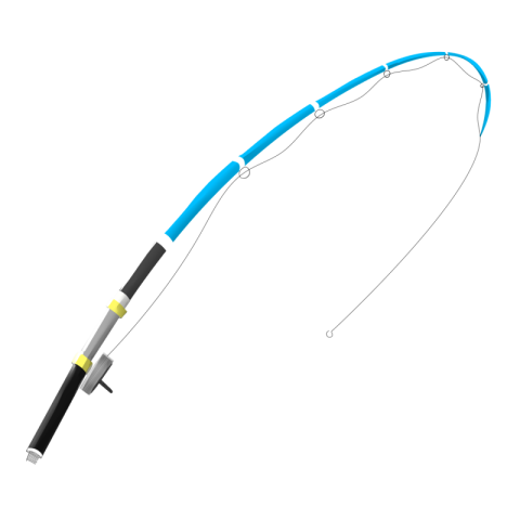 Cartoon flat fishing rod clipart PNG Download