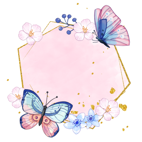 Gold foil watercolor painting butterfly PNG free Download