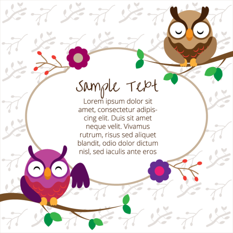 Cute owls on the nature Free PNG Download
