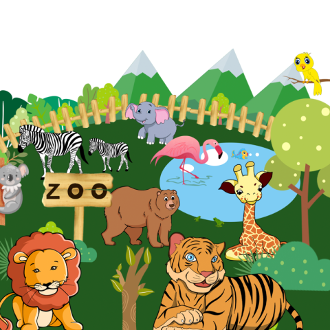Zoo lion tiger red crowned crane PNG free Download