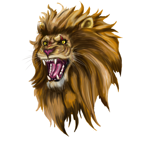 Injured open mouth ferocious male PNG Free Download