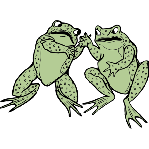 Cute Toad Pair PNG Image