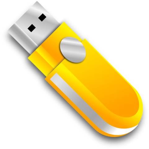 Yellow Usb Flash PNG Image Free Background