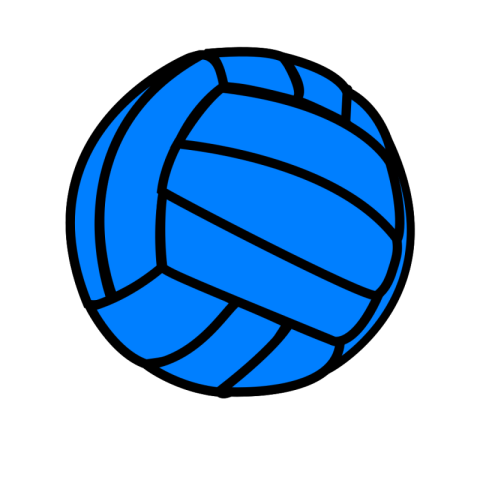 Blue Volleyball PNG Sport Art