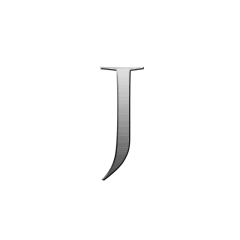 Small Silver J Letter PNG Sticker