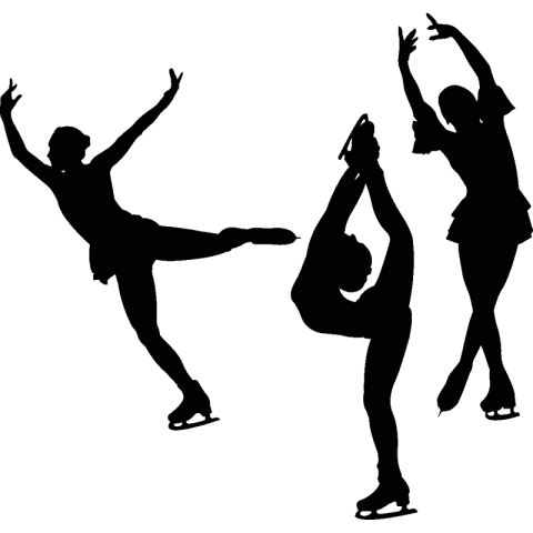 Silhouette Ice Skates PNG Character Sticker Free Transparent background